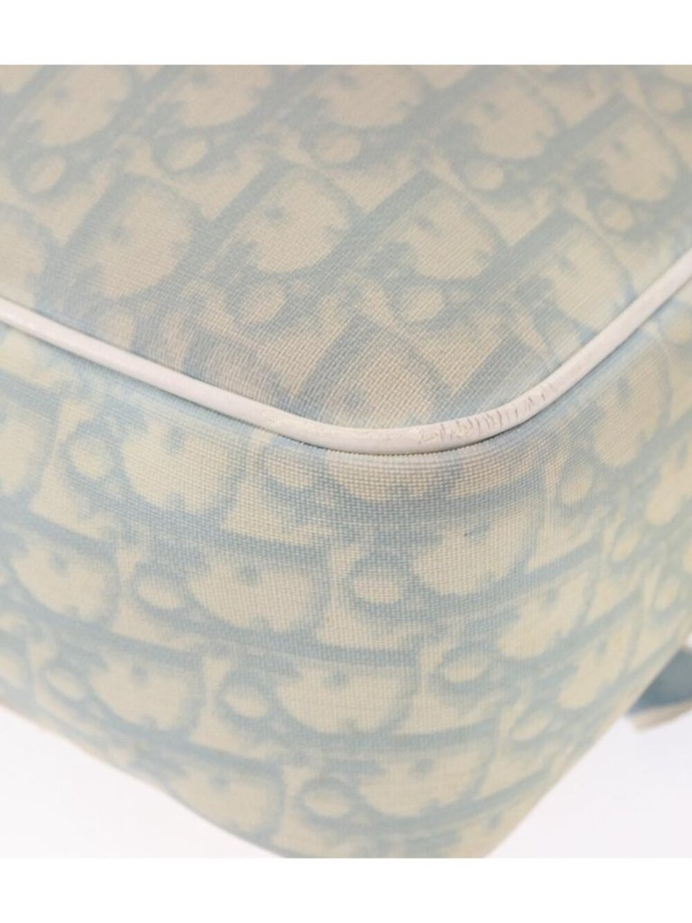 Christian Dior Trotter Canvas Shoulder Bag PVC Light Blue Silver - Picture 12 of 16